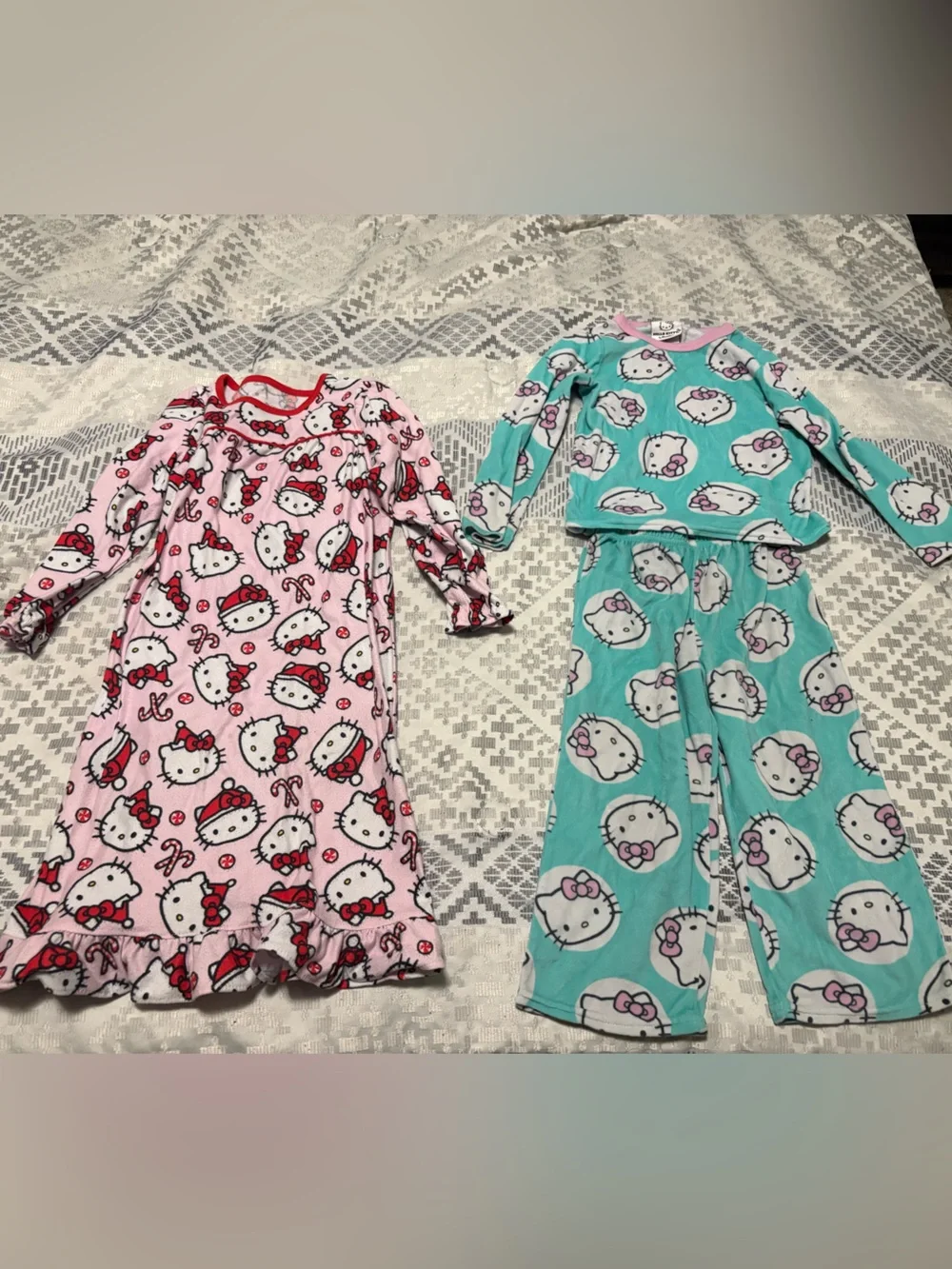 Hello Kitty Girls 4T Pajama Sets Bundle Sanrio Christmas PJs